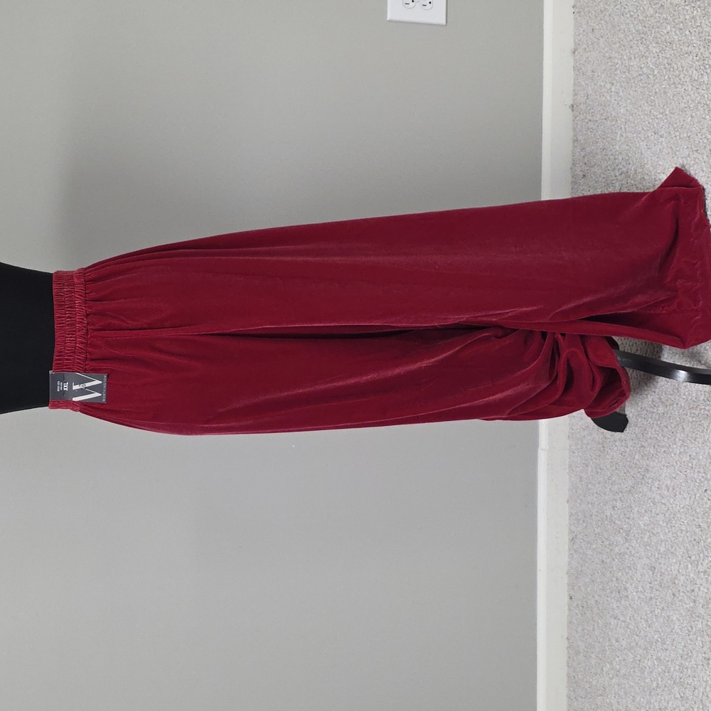 Wide Leg Mid Rise Velvet Pants - Picture 7 of 16